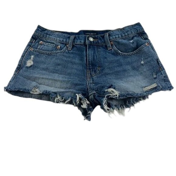 Lucky Brand Pants - Lucky Brand Distressed Boyfriend Shorts Mid Rise Hemp Blend Women’s Size 8